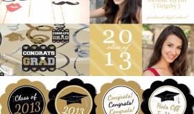 Black and Gold Graduation Party Inspiration Board Black and Gold Graduation Party Theme