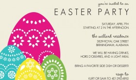 Colorful Eggs Easter Party Invitation Colorful Easter Party Invitation
