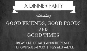 Black Chalkboard Dinner Invitation