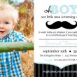 Blue And Black Moustache 1st Birthday Invitation