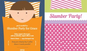 Sleeping Bag Slumber Party Invitations