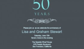 Gray And Teal 50th Wedding Anniversary Invitation Gray And Teal 50th Wedding Anniversary Invitation
