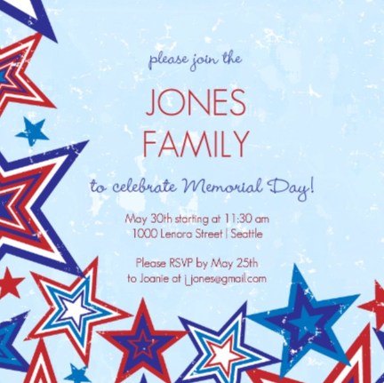 Memorial Day invitation by PurpleTrail. american flag etiquette