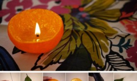 DIY orange candle. Photo courtesy of Scraphacker.com. diwali greeting cards