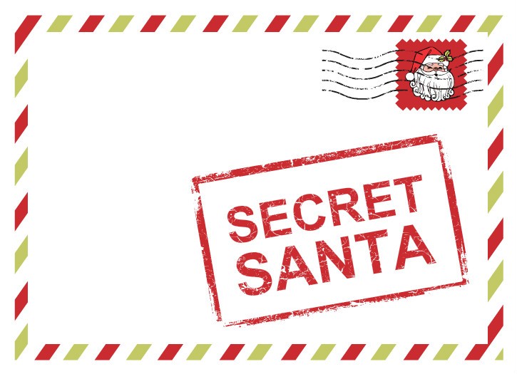 Secret Santa Corporate Holiday Party Invites by PurpleTrail.com.