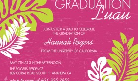 Pink Luau Graduation Invitation by PurpleTrail.com.