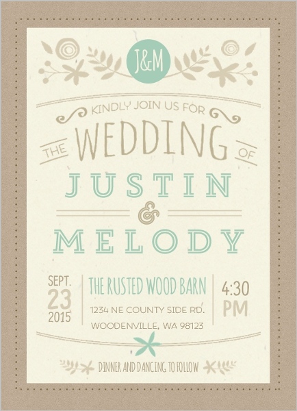 Informal wedding invitation sample wording