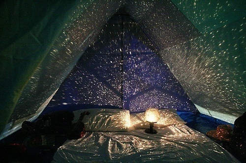 Star projector in a tent courtesy of Tumblr. Star Wars Birthday Party Ideas