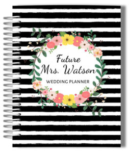 black-and-white-stripes-floral-custom-wedding-planner