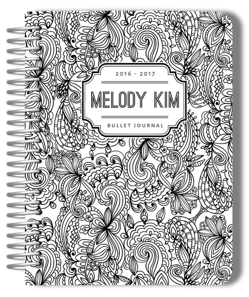 black-and-white-floral-pattern-custom-bullet-journal
