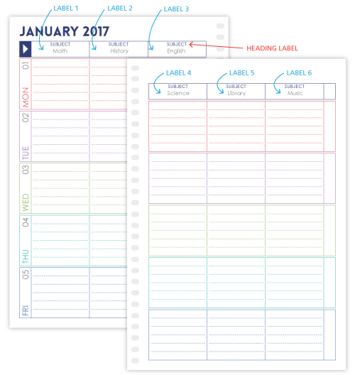 school planner pages