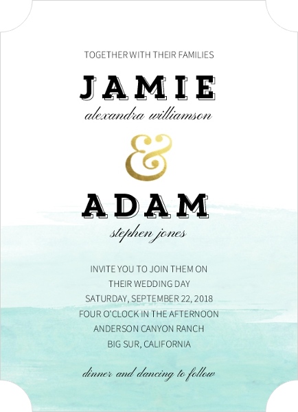 blue ombre wedding invitations