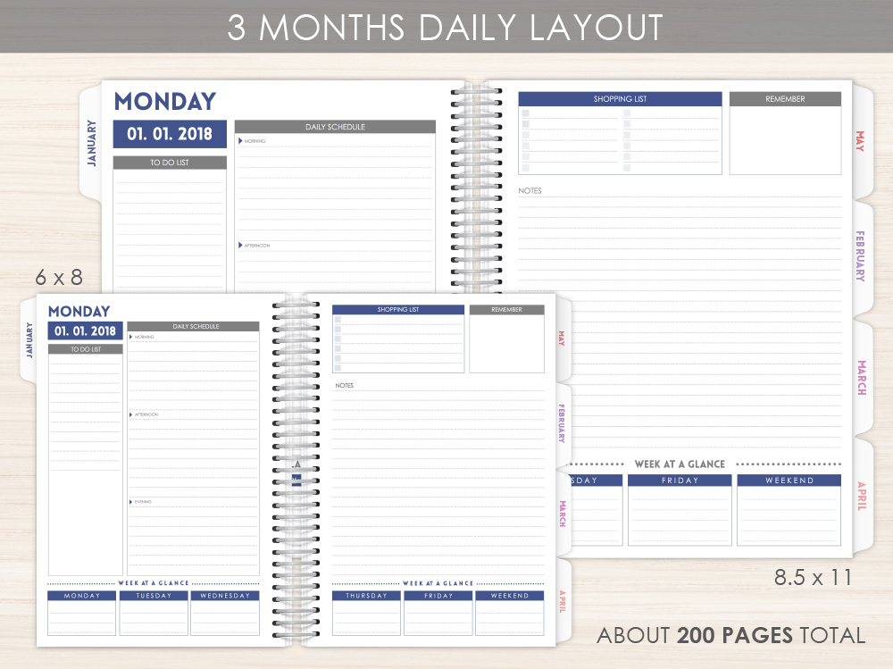 calendar with notes section