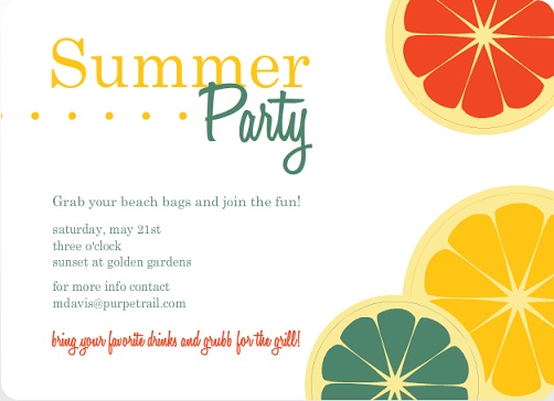 Summer Party Invitation Message 7