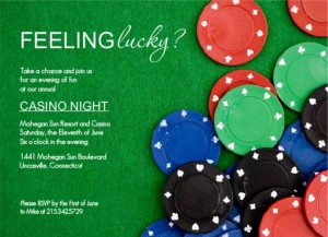 Casino night invitation template