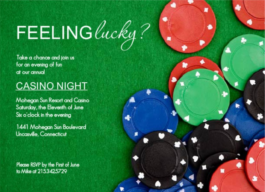 Surprise Casino Party Invitation Wording