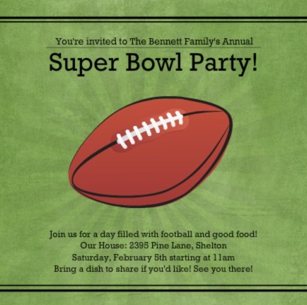 Super Bowl invitation by PurpleTrail. Super Bowl Party Game Ideas