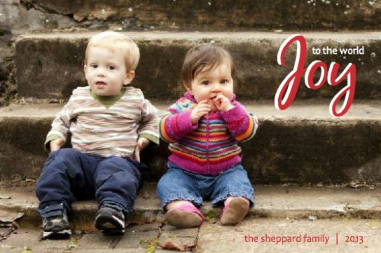 Joy to the world holiday photo card by PurpleTrail. Printable Holiday Game