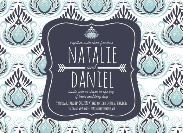Something Blue Wedding Invitation Postcard by WeddingPaperie.com. Postcard Wedding Invitations invitation Wording Ideas: Vintage, Beach, Rustic, Vegas